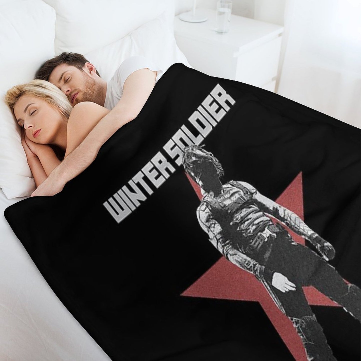 Bucky Barnes The Winter Soldier Red Star Original Print  Dark Ver. Comfort Throw Blanket