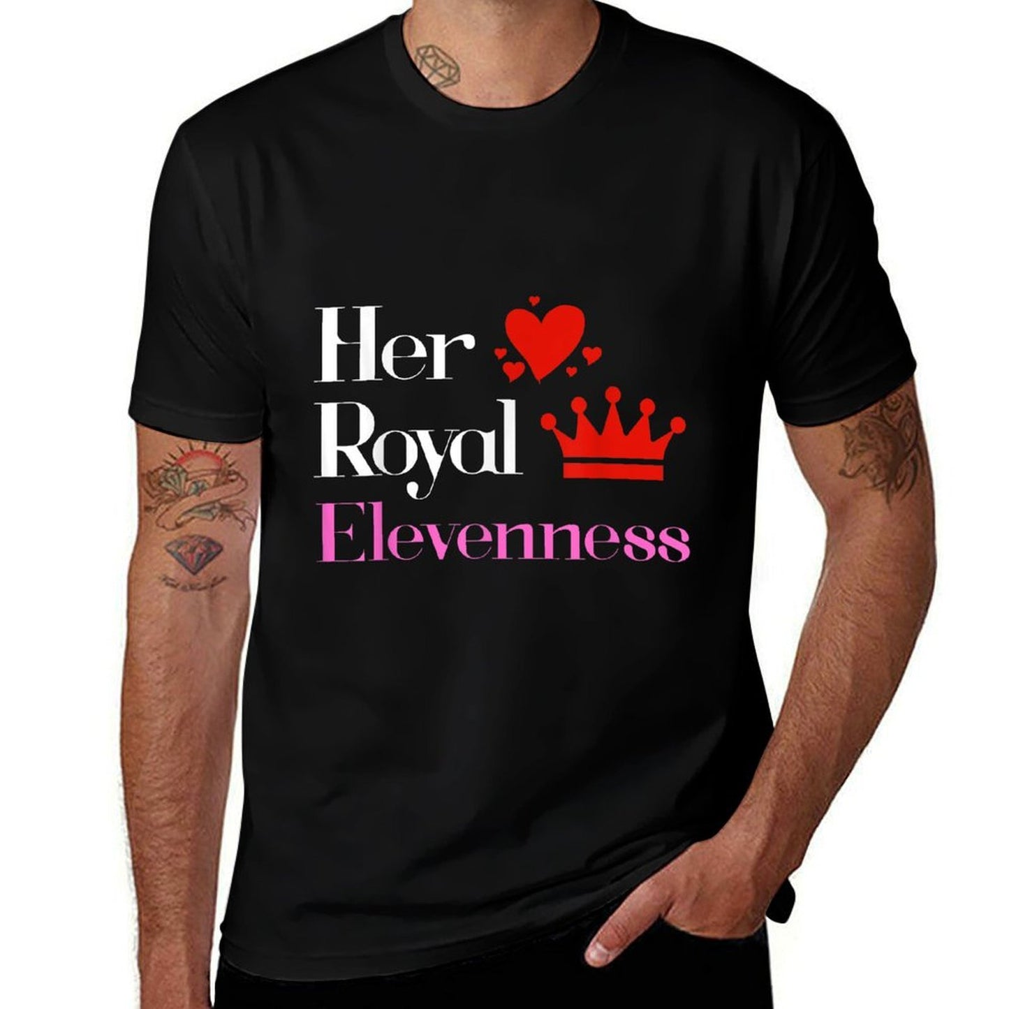 Shirt for 11 Year Old - 11th Birthday Gift Royal Elevenness  Heathered Texture T-Shirt