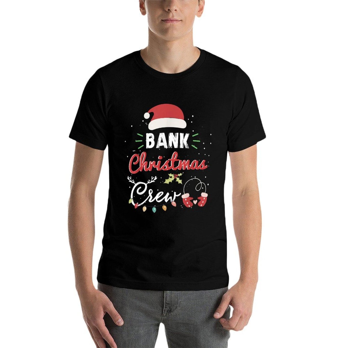 Bank Christmas Crew Funny Banker Matching  Slim-fit Cut T-Shirt