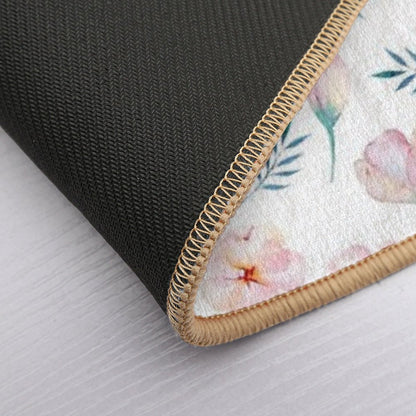 Romantic Pink Watercolor Floral Pattern  High-Traffic Bath Mat