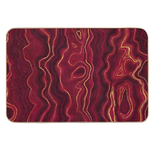 Red Agate Texture 01  Easy To Clean Bath Mat