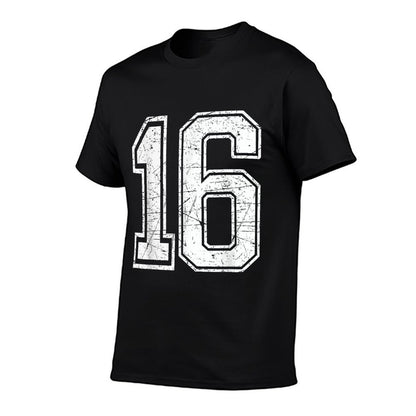 Number 16 Birthday Varsity Sports Team Jersey  Wrinkle-resistant T-Shirt
