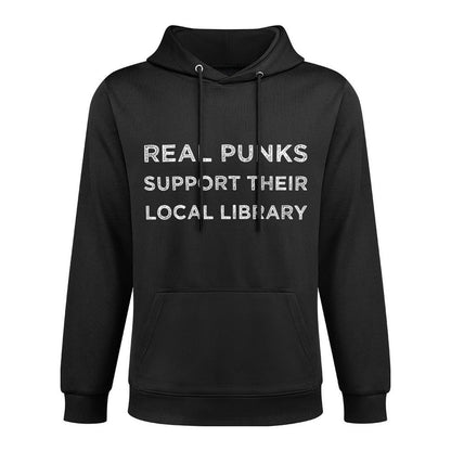 Real Punks Support Their Local Library Shrink-Resistant Hoodie