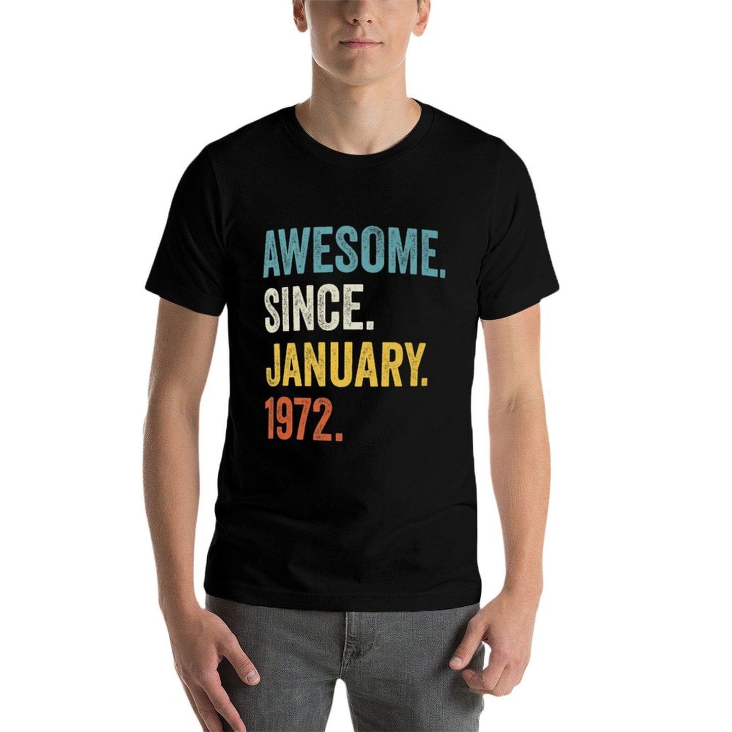 Awesome Since January 1972 50th Birthday Premium  Summer-ready Fabric T-Shirt