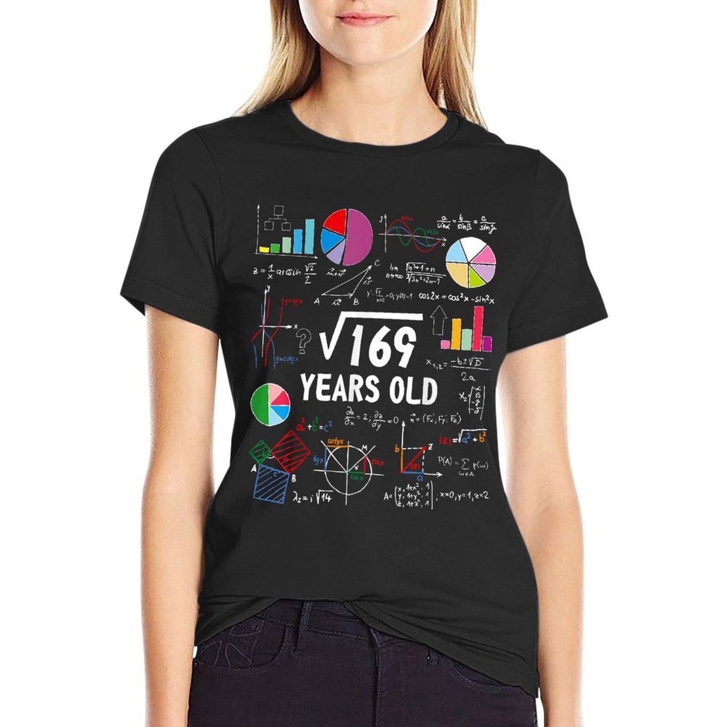 Square Root Of 169 13th Birthday 13 Year Old Math Nerd  Trendy Pattern T-Shirt