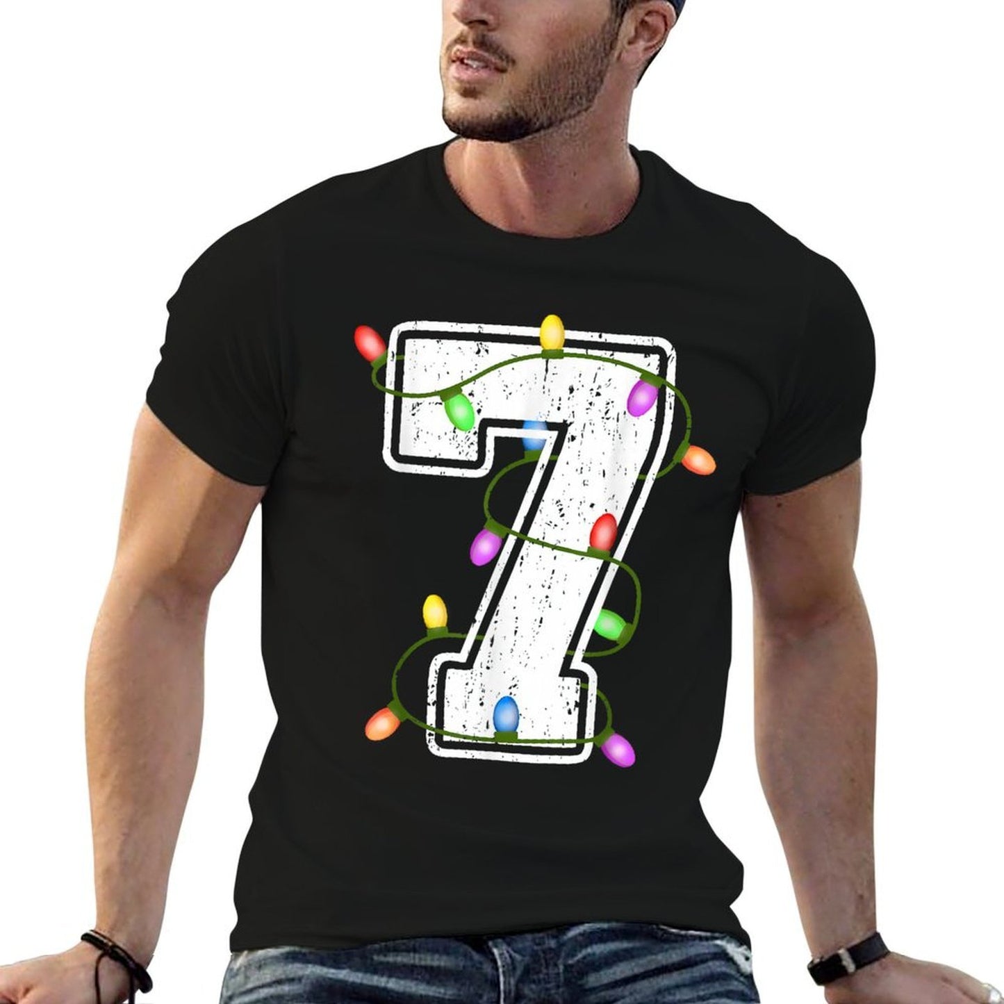 Number 7 7th Birthday Boy Christmas Happy Birthday Kids  Lightweight T-Shirt