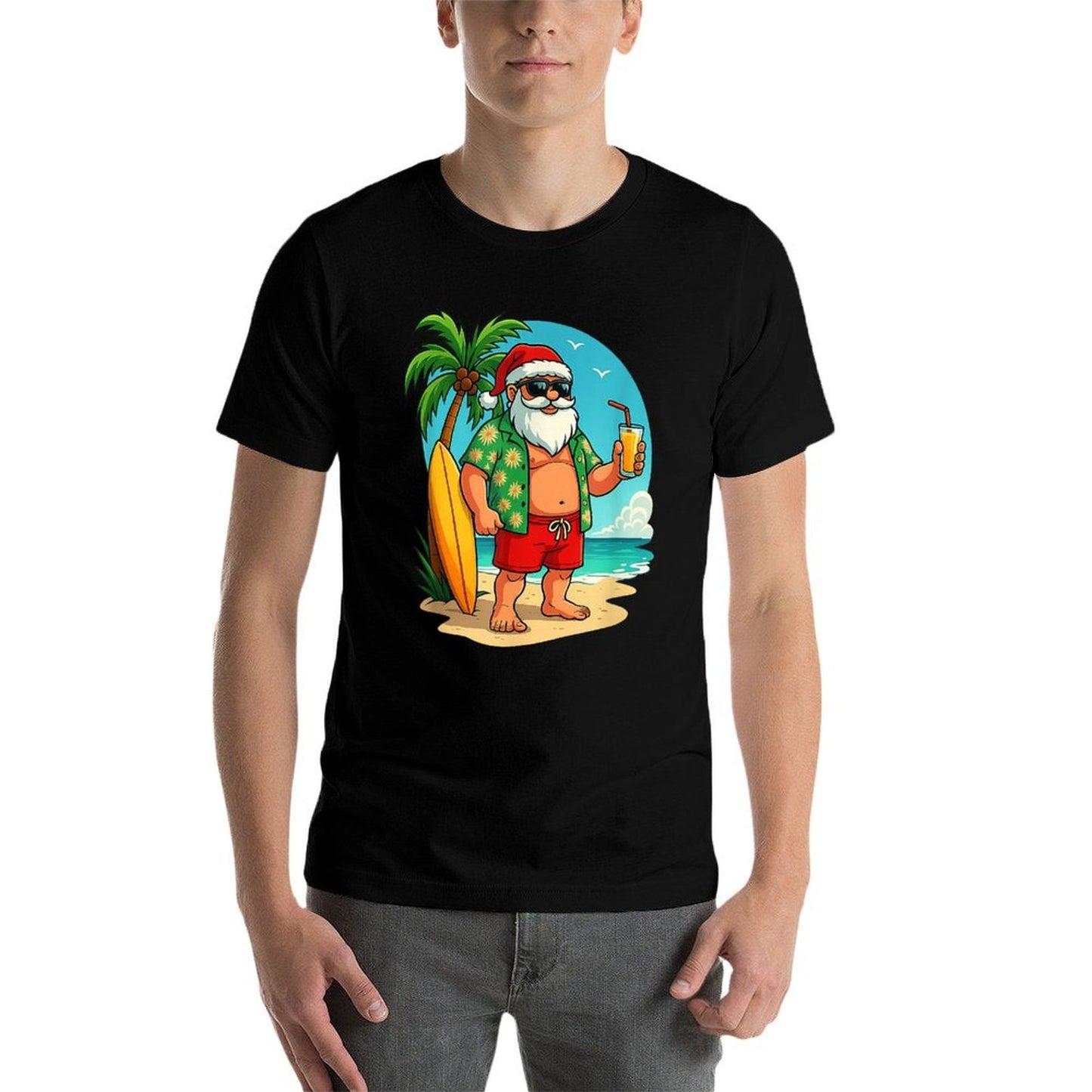Christmas in July, Santa Beach Tropical Holiday Summer Fun  Vintage-inspired T-Shirt