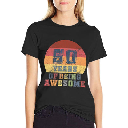 50th Birthday Women Mom Gift for 50 Year Old Dad Men Premium  Durable T-Shirt