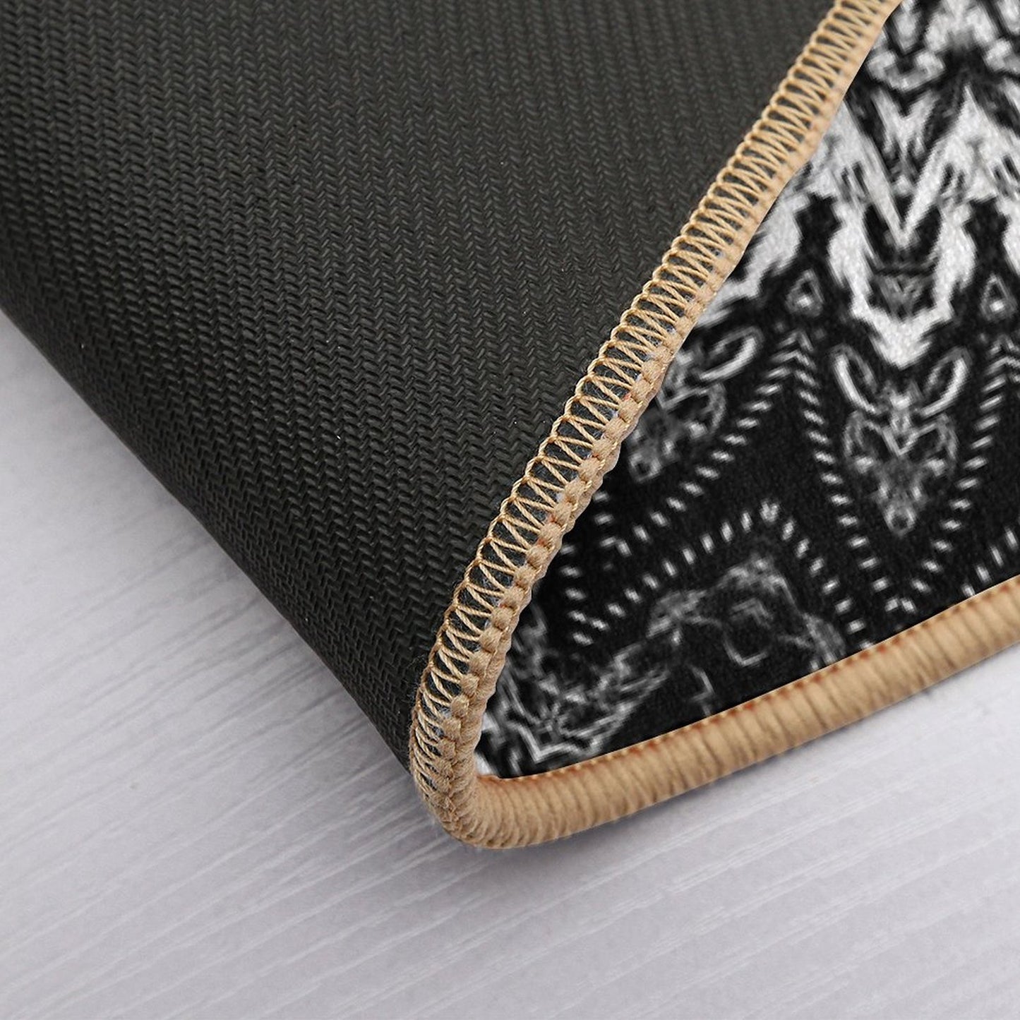 Black And White Security Mandala.  Eco-Friendly Bath Mat