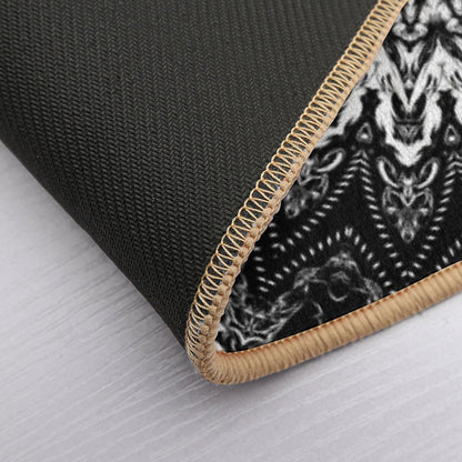 Black And White Security Mandala.  Eco-Friendly Bath Mat