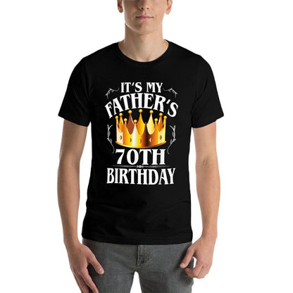 Mens It's My Father's 70th Birthday Crown King 70th Birthday  Oversized Silhouette T-Shirt
