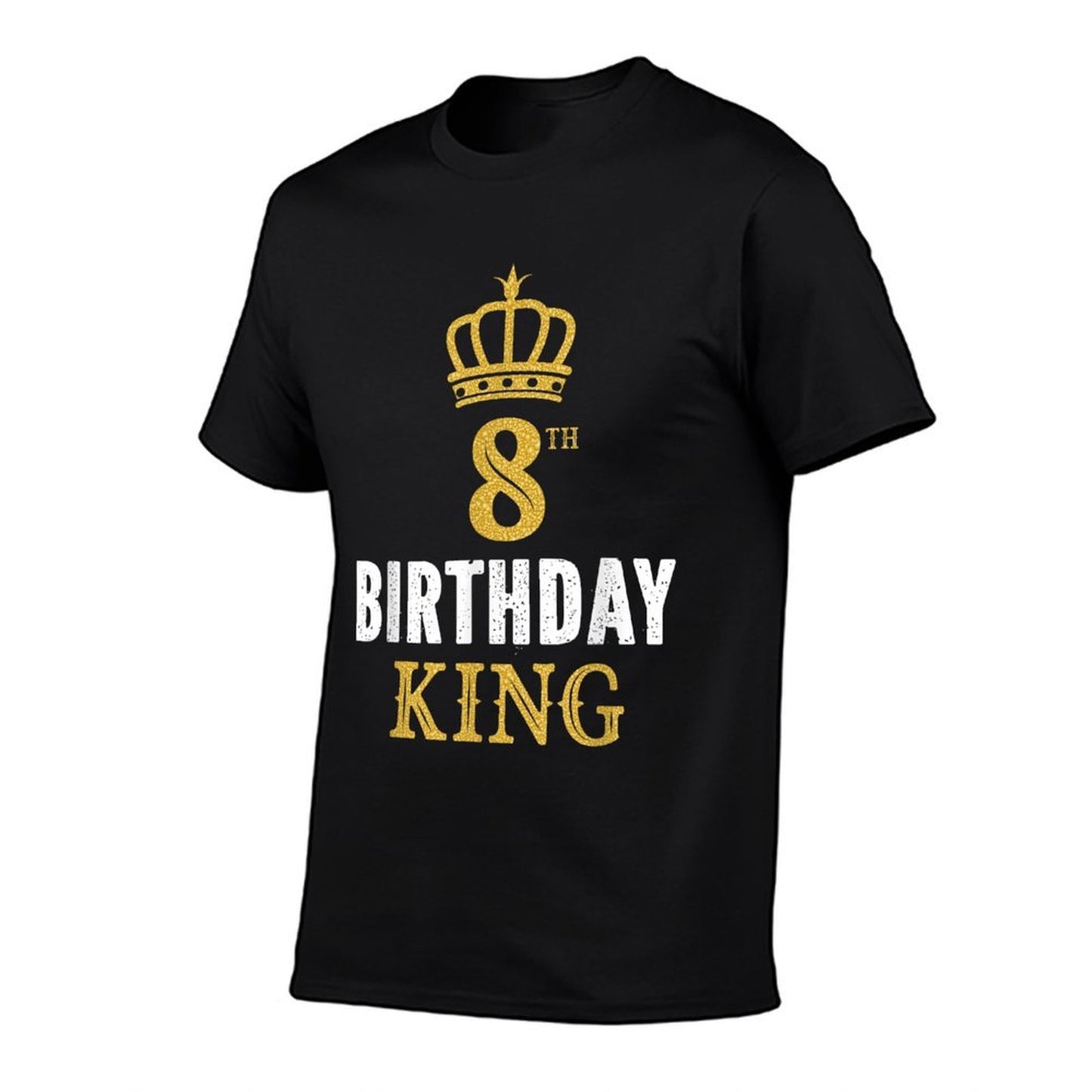 Happy 8th Birthday King 8 Years Old Party Ideas For Boys  Heathered Texture T-Shirt