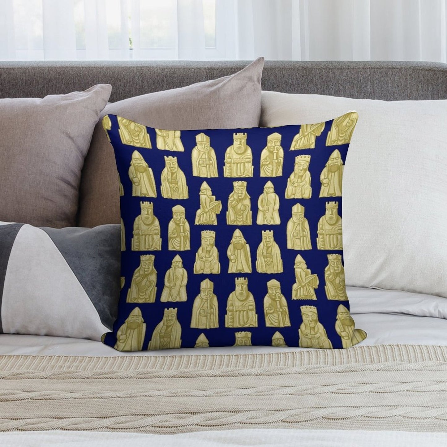 Lewis Chessmen Soft Easy Maintenance Throw Pillow