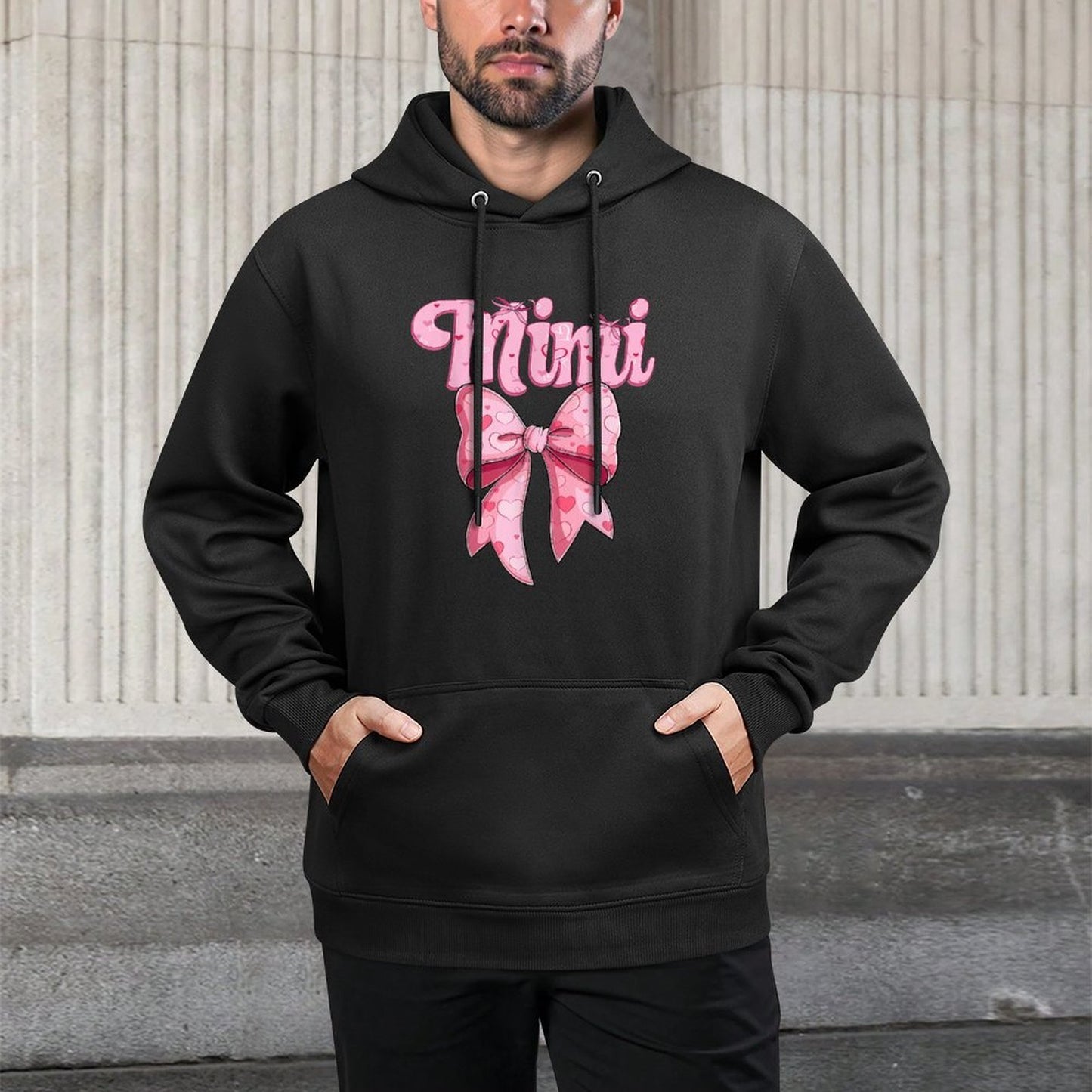 Mothers Day Coquette Bow Family Matching Groovy Pink Mimi Casual Wear Hoodie