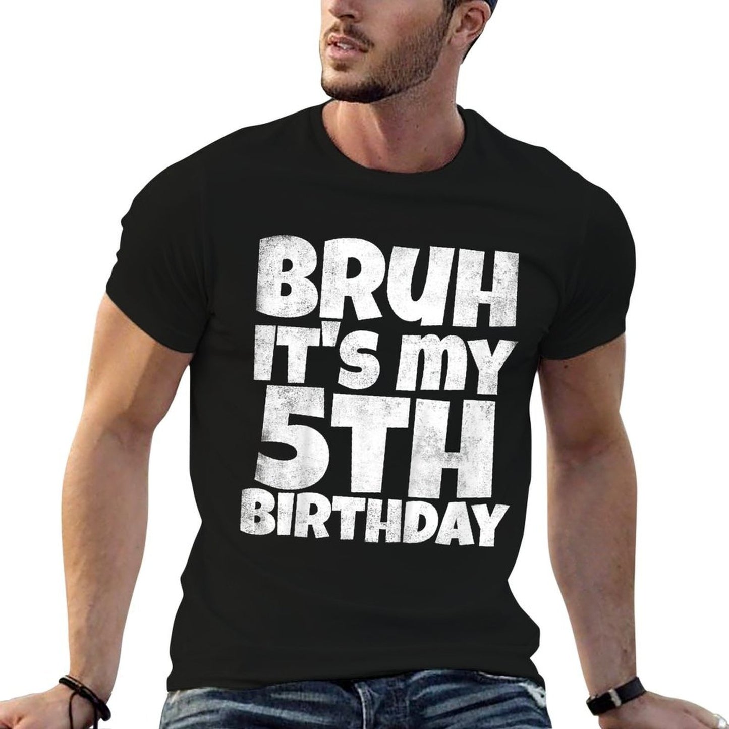 Kids Bruh It's My 5th Birthday Boy Gifts 5 Year Old Five BDay  Slim-fit Cut T-Shirt