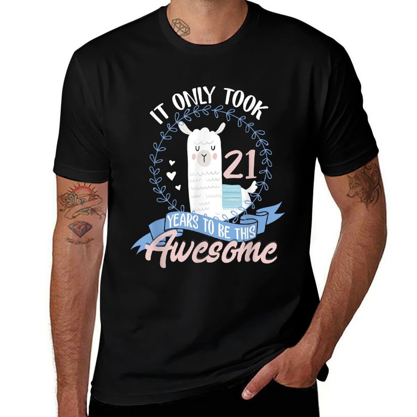 21st Birthday Llama Awesome Gifts  Polyester Blend T-Shirt