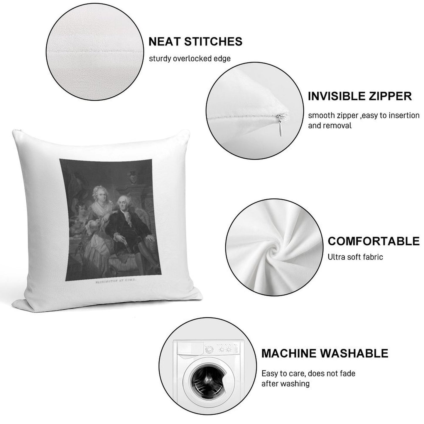 Washington At Home Soft Fade-Resistant Throw Pillow