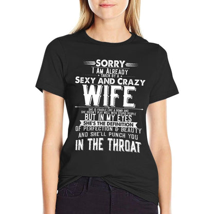 Taken by A Sexy And Crazy Wife Funny Husband  Moisture-wicking T-Shirt