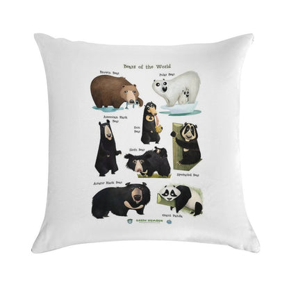 Bears of The World Soft Skin-Friendly Throw Pillow
