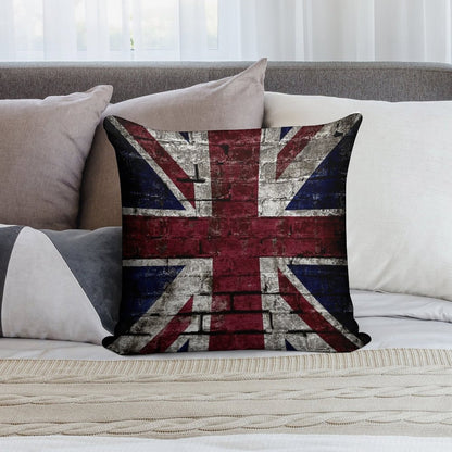 Grunge UK Flag, Great Britain, Punk Style Distressed Wall Soft Multiple Sizes Throw Pillow