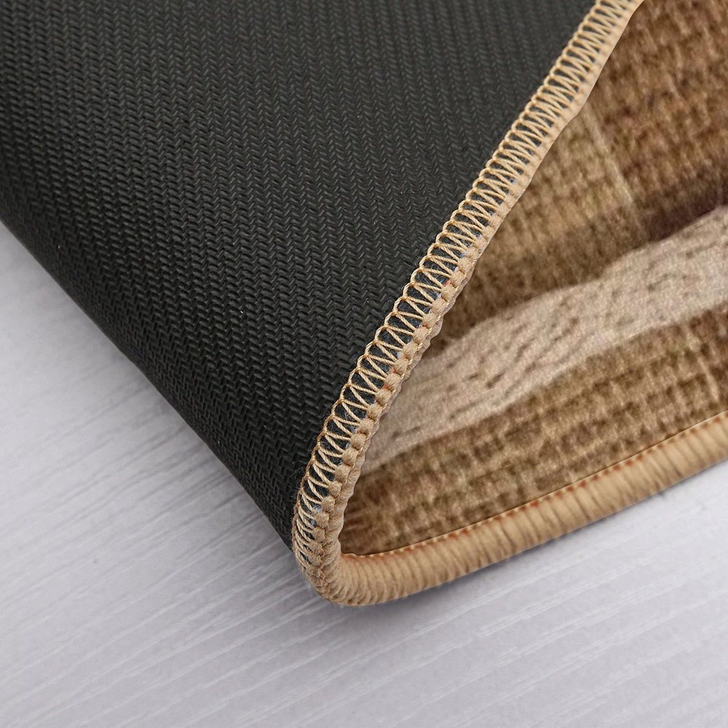 Woven Grid Texture in Earthy Jute And Cotton  Toxin-Free Bath Mat