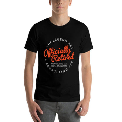 Legend Officially Retired&#34; Men&#39;s Funny Retirement - Black, Classic Fit, Crew Neck  Affordable Price T-Shirt