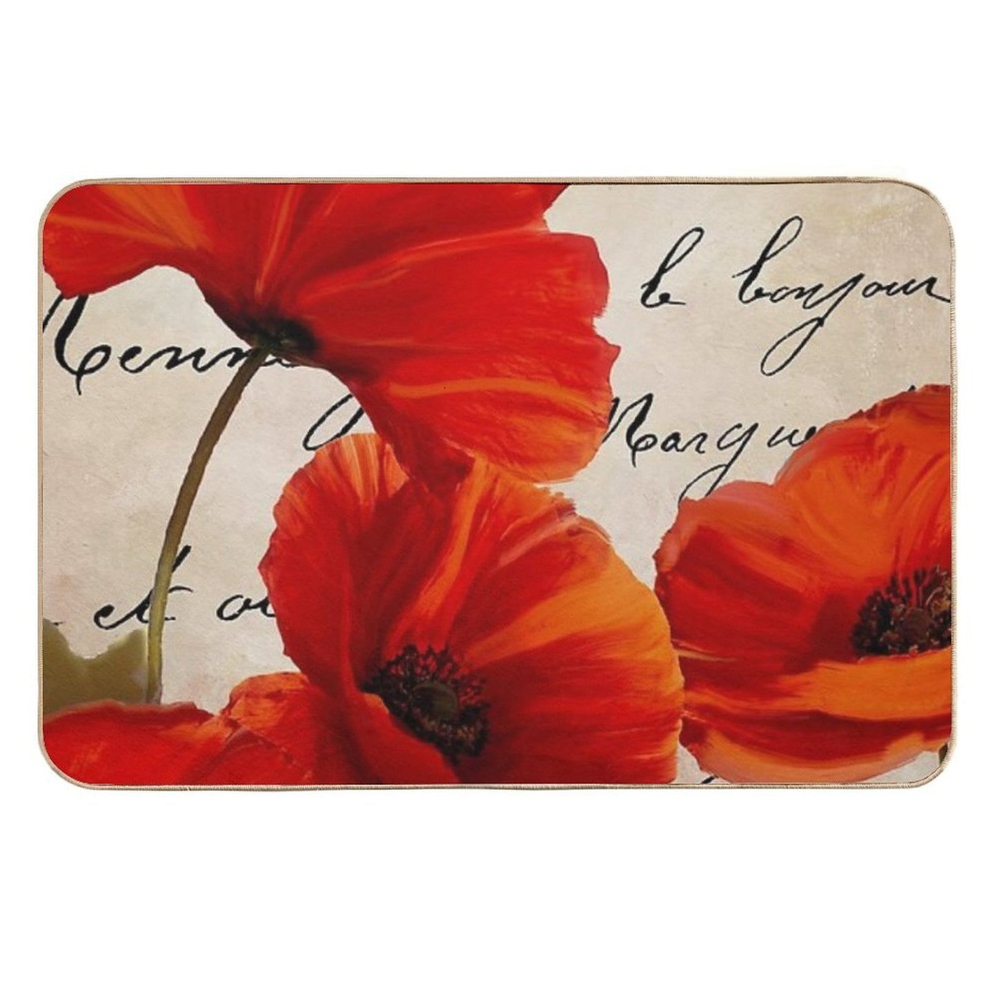 Coquelicots Rouge I  Repositionable Bath Mat