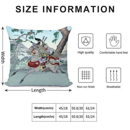 Tomoe Gozen, Female Samurai Warrior on Horseback, Japan Soft Multiple Sizes Throw Pillow