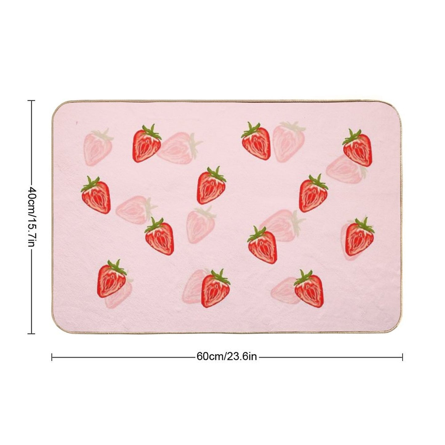 Strawberry Pattern  Easy Maintenance Bath Mat
