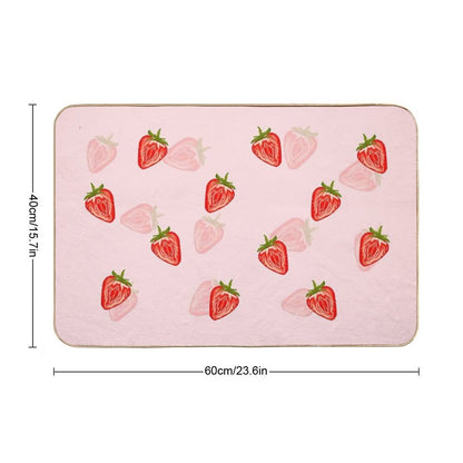 Strawberry Pattern  Easy Maintenance Bath Mat