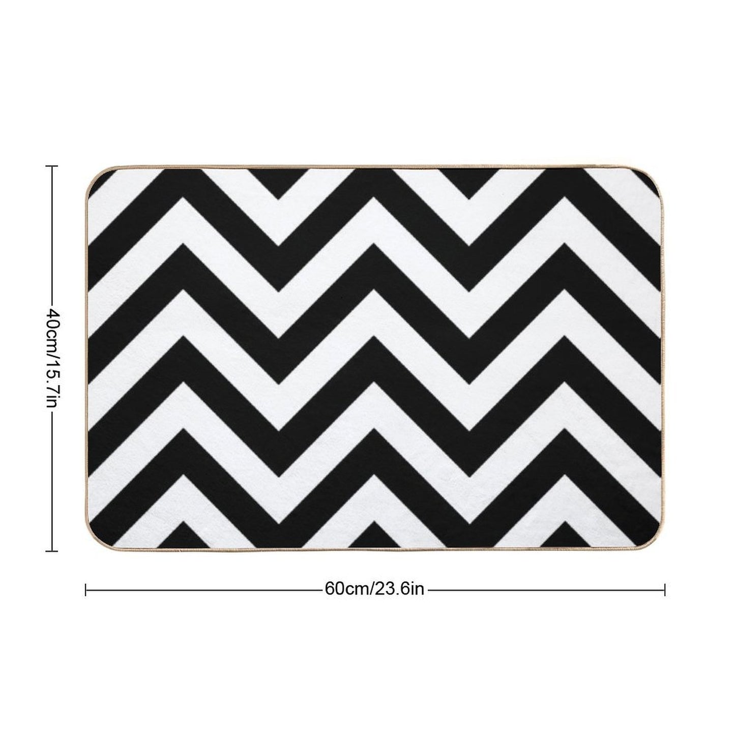 Zigzags Pattern Black & White  Multi-Purpose Bath Mat
