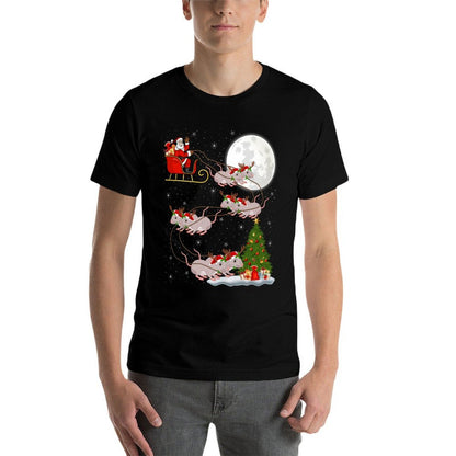 Rats Santa Sleigh Flying Funny Magical Christmas  Slim-fit Cut T-Shirt