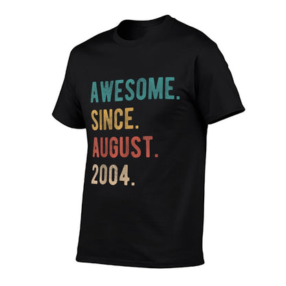Retro 21 Years Old Awesome Since August 2004 21st Birthday  Polyester Blend T-Shirt