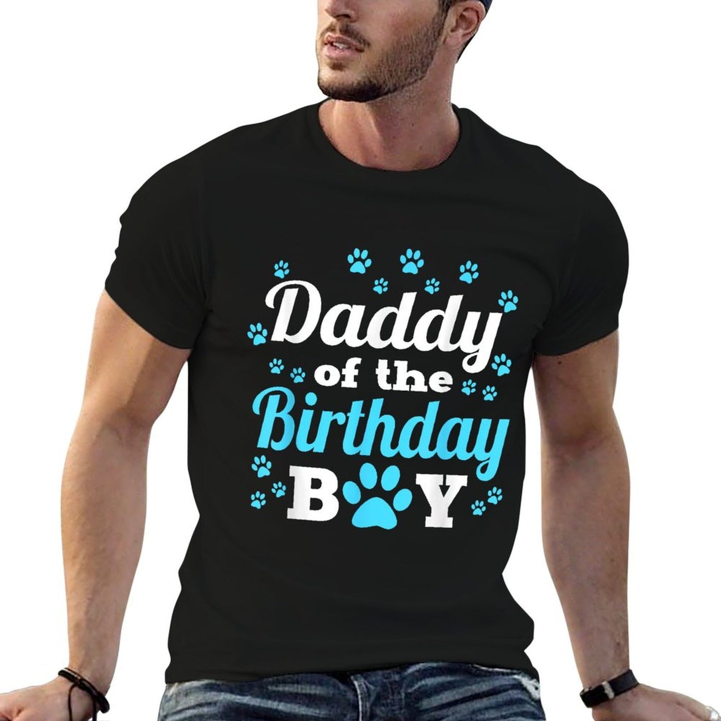 Daddy Of The Birthday Boy Dog Paw Bday Party Celebration  Vintage-inspired T-Shirt