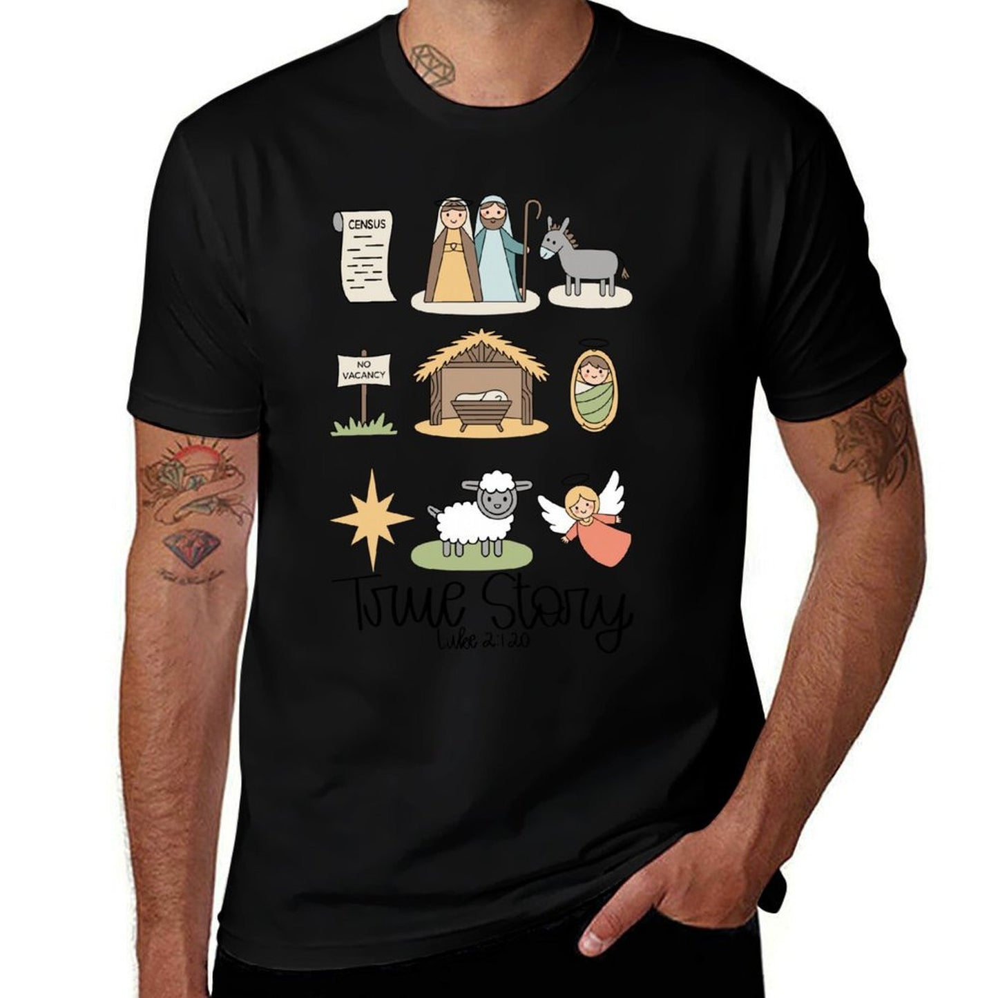 True Story Jesus Nativity Christian Christmas  Lightweight T-Shirt