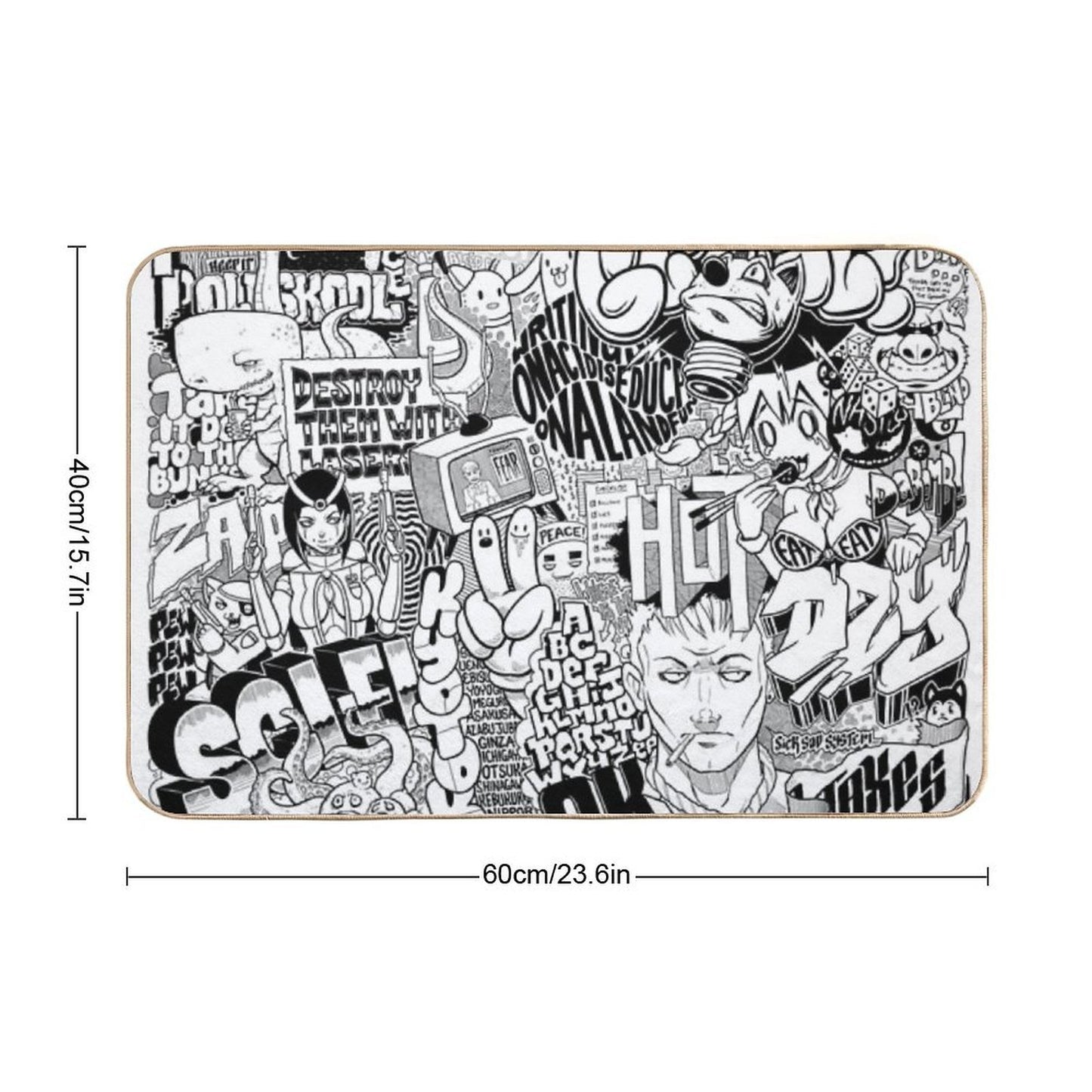 DzyMess No.9 Death & Taxes  Anti-Trip Bath Mat