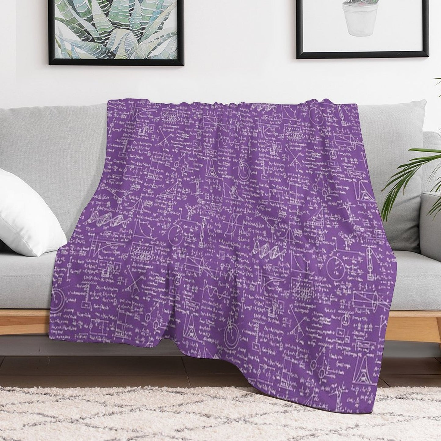 Physics Equations  Purple Travel-friendly Throw Blanket