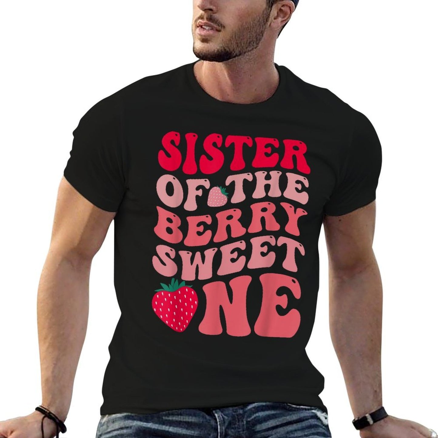 Sister Of The Berry Sweet One Strawberry First Birthday  Relaxed-fit T-Shirt