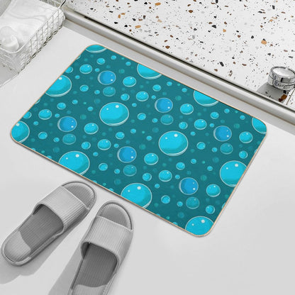 Water Droplets  Repositionable Bath Mat