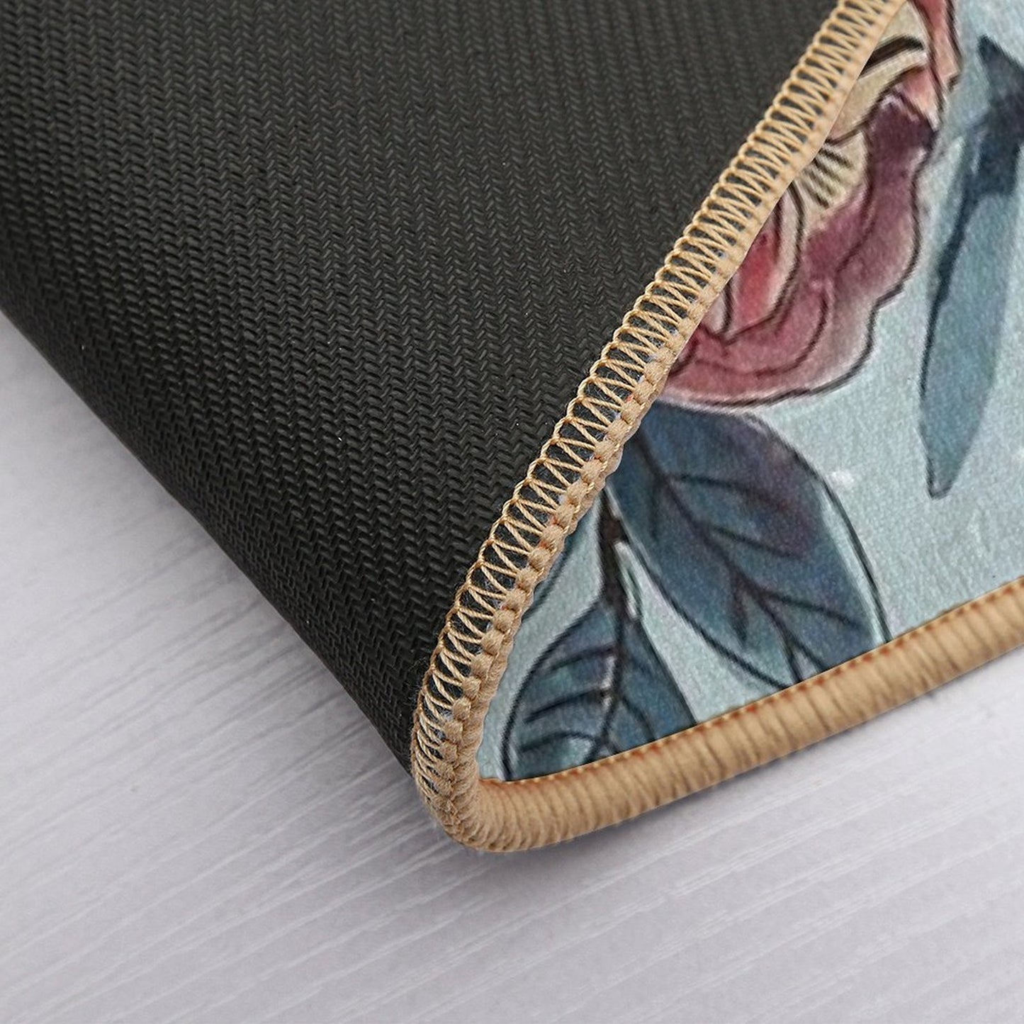 Organic Hand-Drawn Watercolor Floral Design  Non-Slip Bath Mat