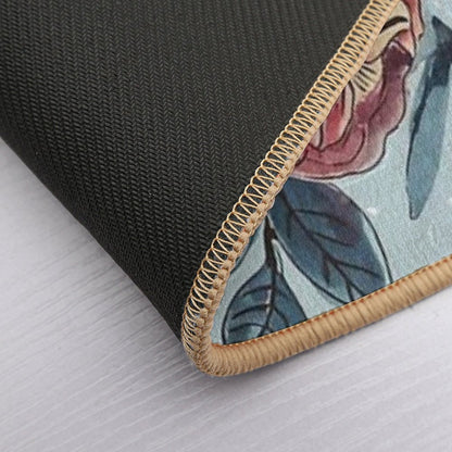 Organic Hand-Drawn Watercolor Floral Design  Non-Slip Bath Mat