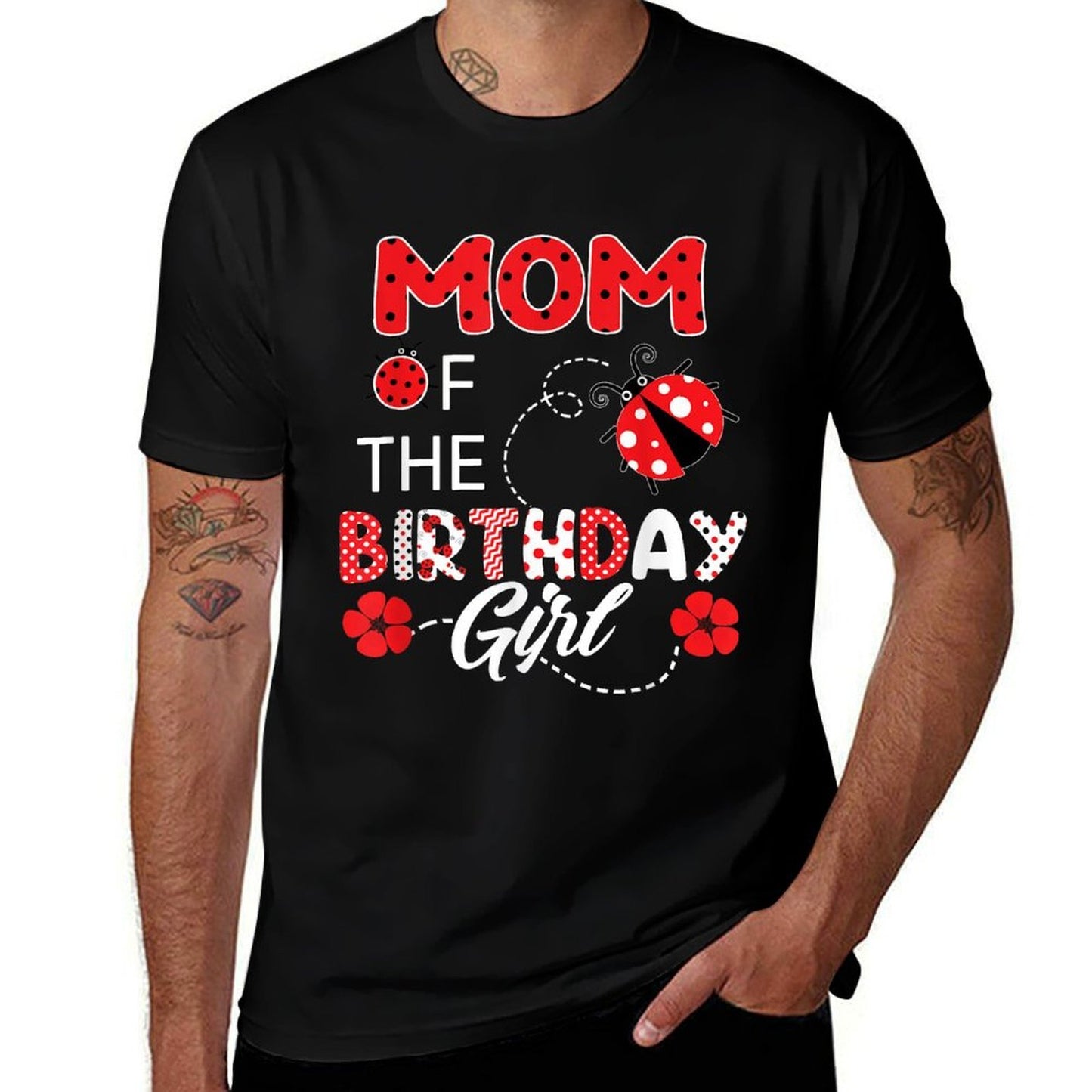 Mom Of The Birthday Girl - Family Ladybug Birthday Comfortable T-Shirt