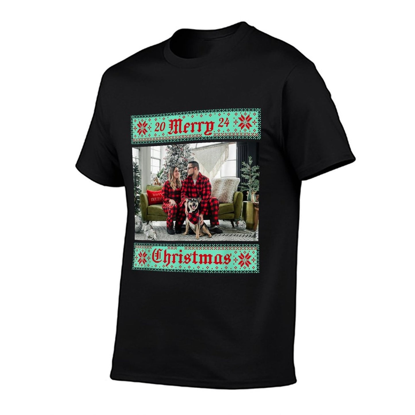 Custom Merry Christmas Photo for Men, Women And Kids - Customize with Your Photo  Tagless Design T-Shirt