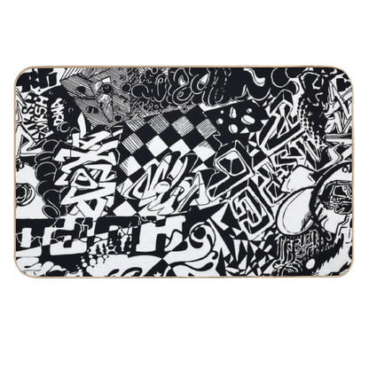 Black And White Graffiti  High-Traffic Bath Mat