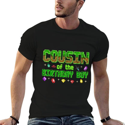 Cousin Of The Birthday Boy Gamer Pixel Birthday Family Kid  Vintage-inspired T-Shirt