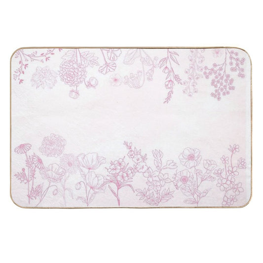 Pink Flowers Pattern Set  Throw Blankets & Tapestries, A-Line Dresses, Shower Curtains, Scarves,  Bath Mats And More  Multi-Purpose Bath Mat