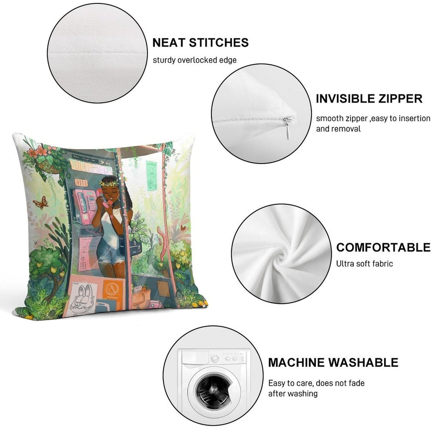 Phone Booth Soft Ultra-Soft Texture Throw Pillow