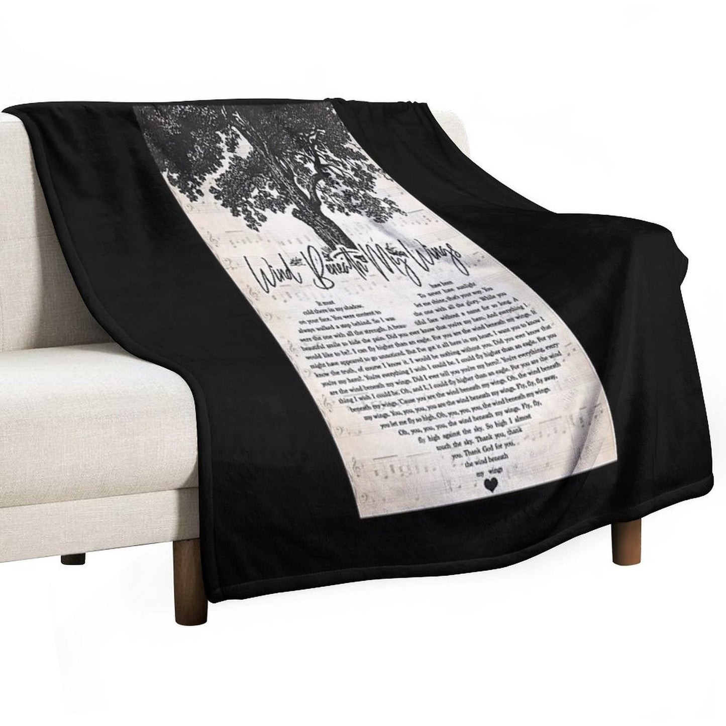 Bette Midler - Wind Beneath My Wings Lyrics Wall Art Gift All-season Throw Blanket