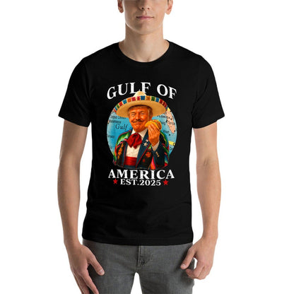 Trump Gulf Of USA America Since 2025 Mexico Trump USA Gulf Ribbed Collar T-Shirt