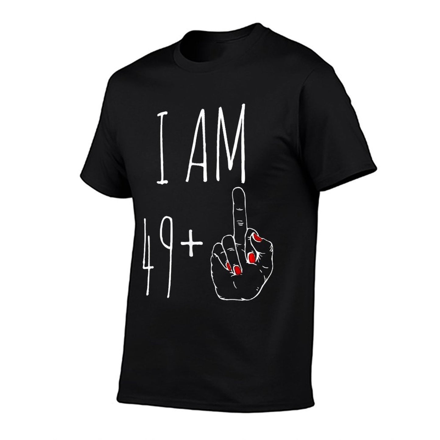 I Am 49 Plus 1 Middle Finger For A 50th Birthday  Oversized Silhouette T-Shirt